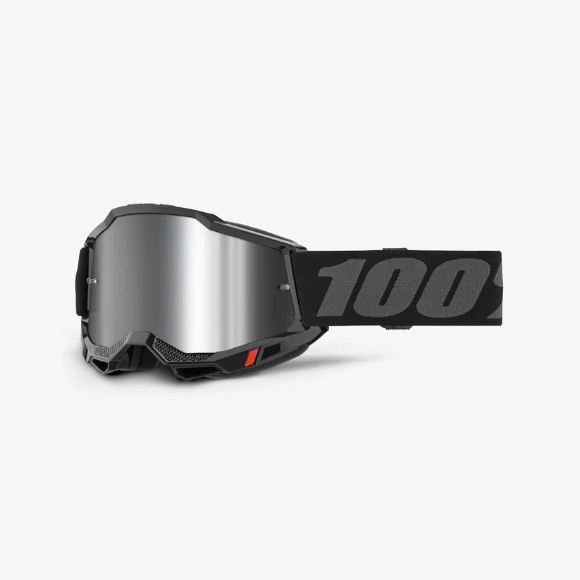 GOGGLES 100% ACCURI 2 NEGRO LENTE SILVER ESPEJO