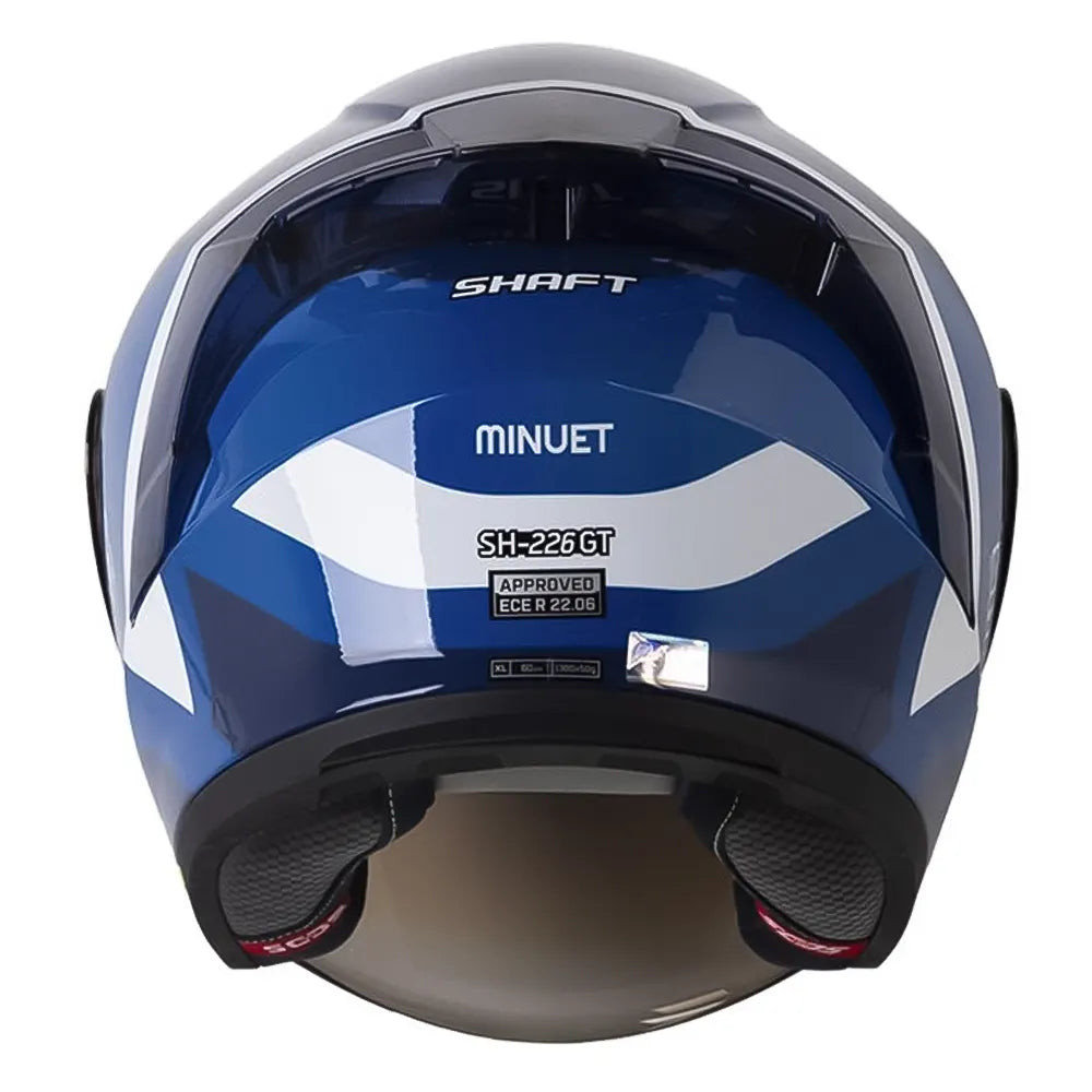 CASCO ABIERTO SHAFT 226 GT MINUET AZUL BLANCO BRILLANTE