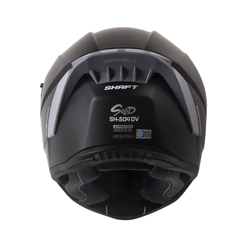 CASCO INTEGRAL SHAFT 504DV SOLID NEGRO MATE VISOR HUMO CLARO IRIDIUM AZUL