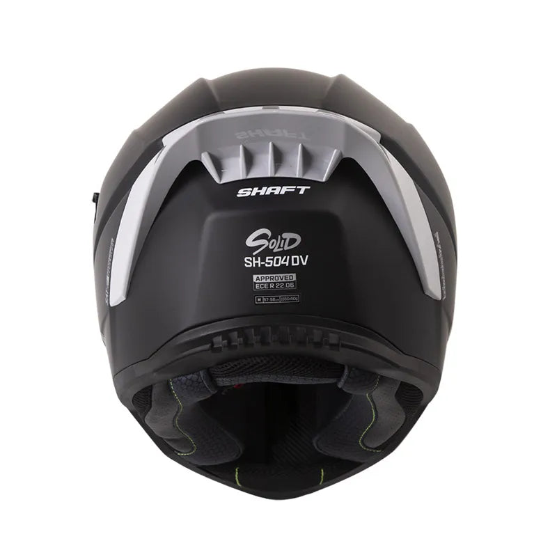 CASCO INTEGRAL SHAFT 504DV SOLID NEGRO MATE VISOR TRANSPARENTE IRIDUM PLATEADO