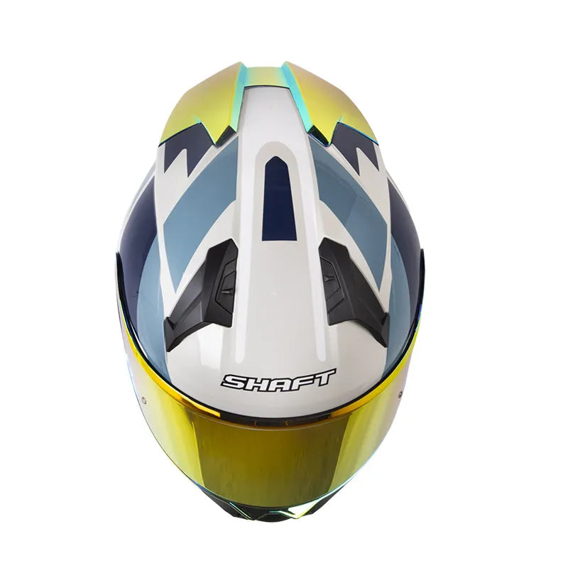 CASCO INTEGRAL SHAFT 560 EVO CRAWLER AZUL BLANCO GRIS BRILLANTE