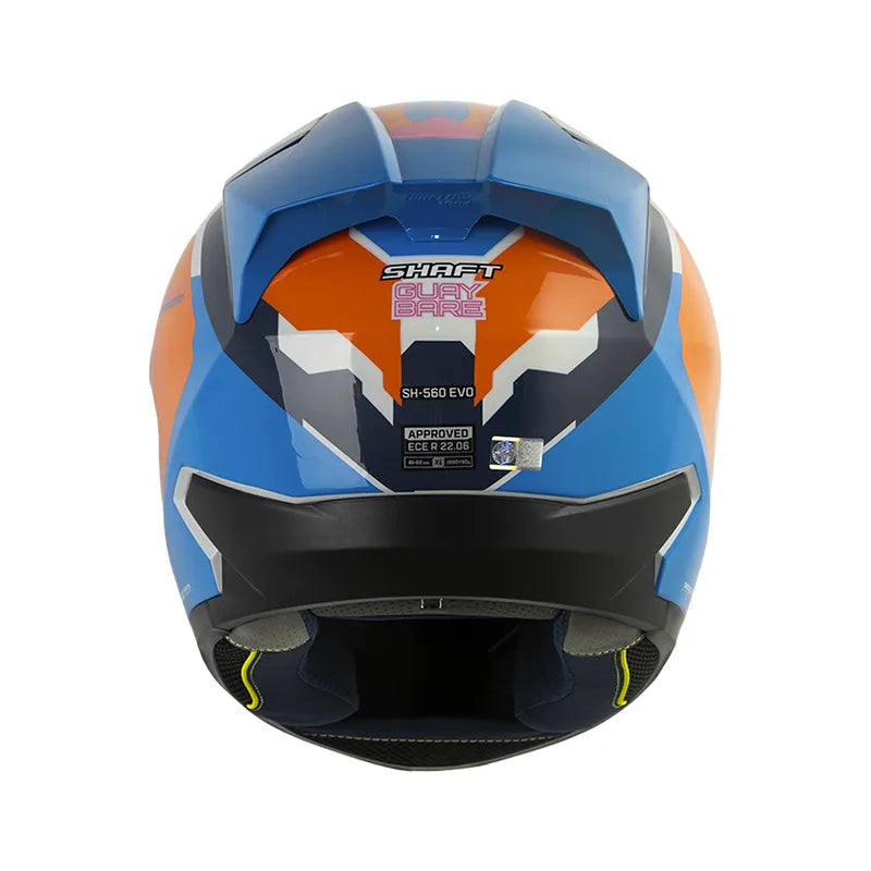 CASCO INTEGRAL SHAFT 560 EVO GUAYBARE NARANJA AZUL BRILLANTE