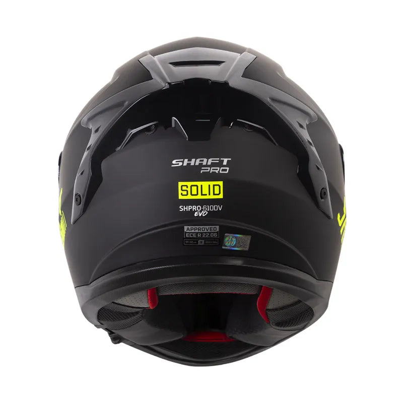 CASCO INTEGRAL SHAFT PRO 610DV EVO SOLID NEGRO MATE/AMARILLO NEON