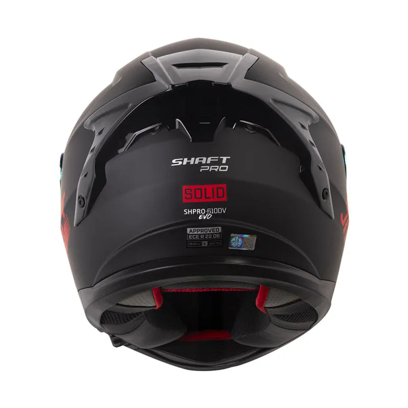 CASCO INTEGRAL SHAFT PRO 610DV EVO SOLID NEGRO MATE/ROJO