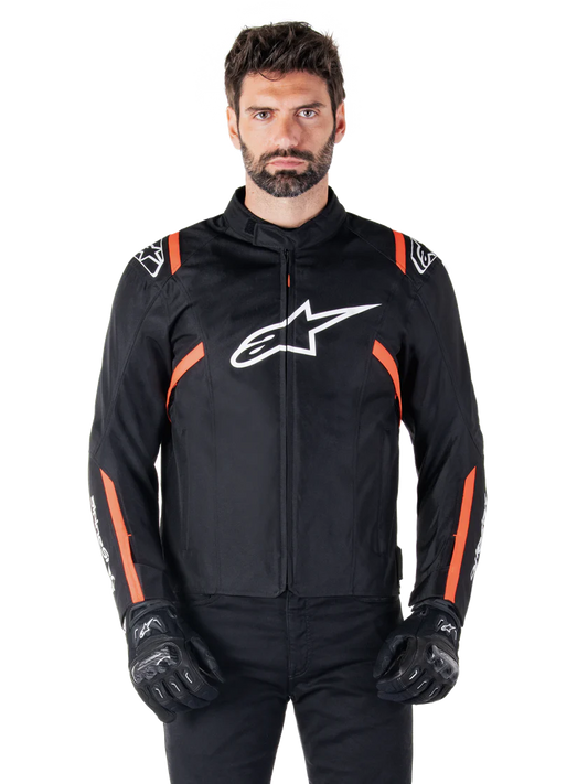 CHAQUETA IMPERMEABLE ALPINESTARS T-SPS V2 NEGRO BLANCO ROJO FLUO