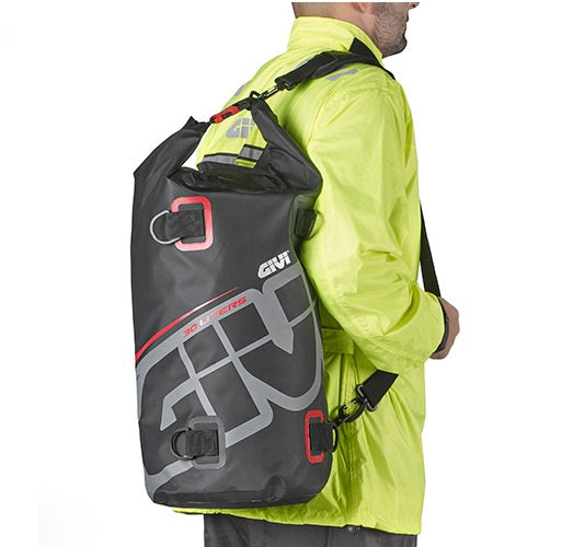 MALETA DRYBAG GIVI EA114GR 30 LITROS NEGRO ROJO GRIS
