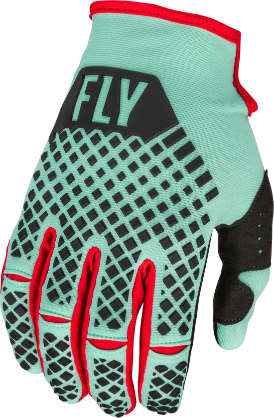 GUANTES FLY KINETIC MENTA NEGRO ROJO MOTOCROSS