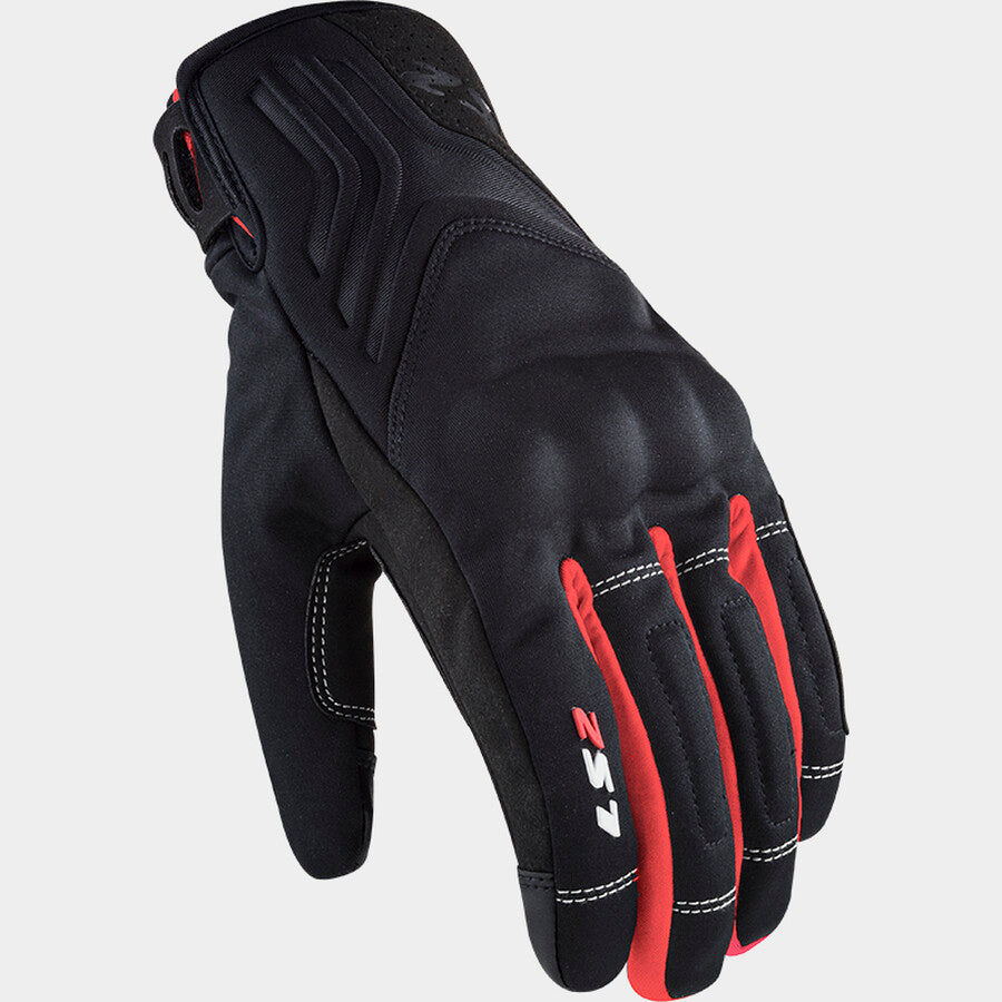 GUANTES LS2 JET 2 IMPERMEABLES NEGRO ROJO