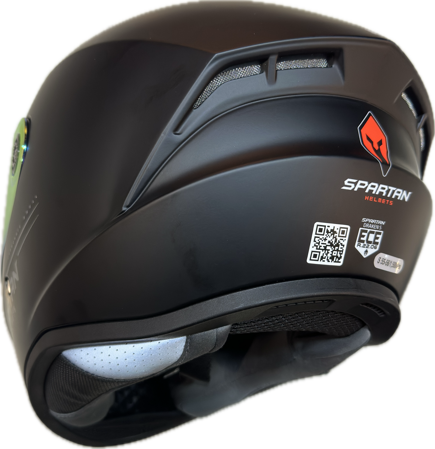 CASCO INTEGRAL SPARTAN DRAKEN NEGRO MATE + VISOR DE COLOR