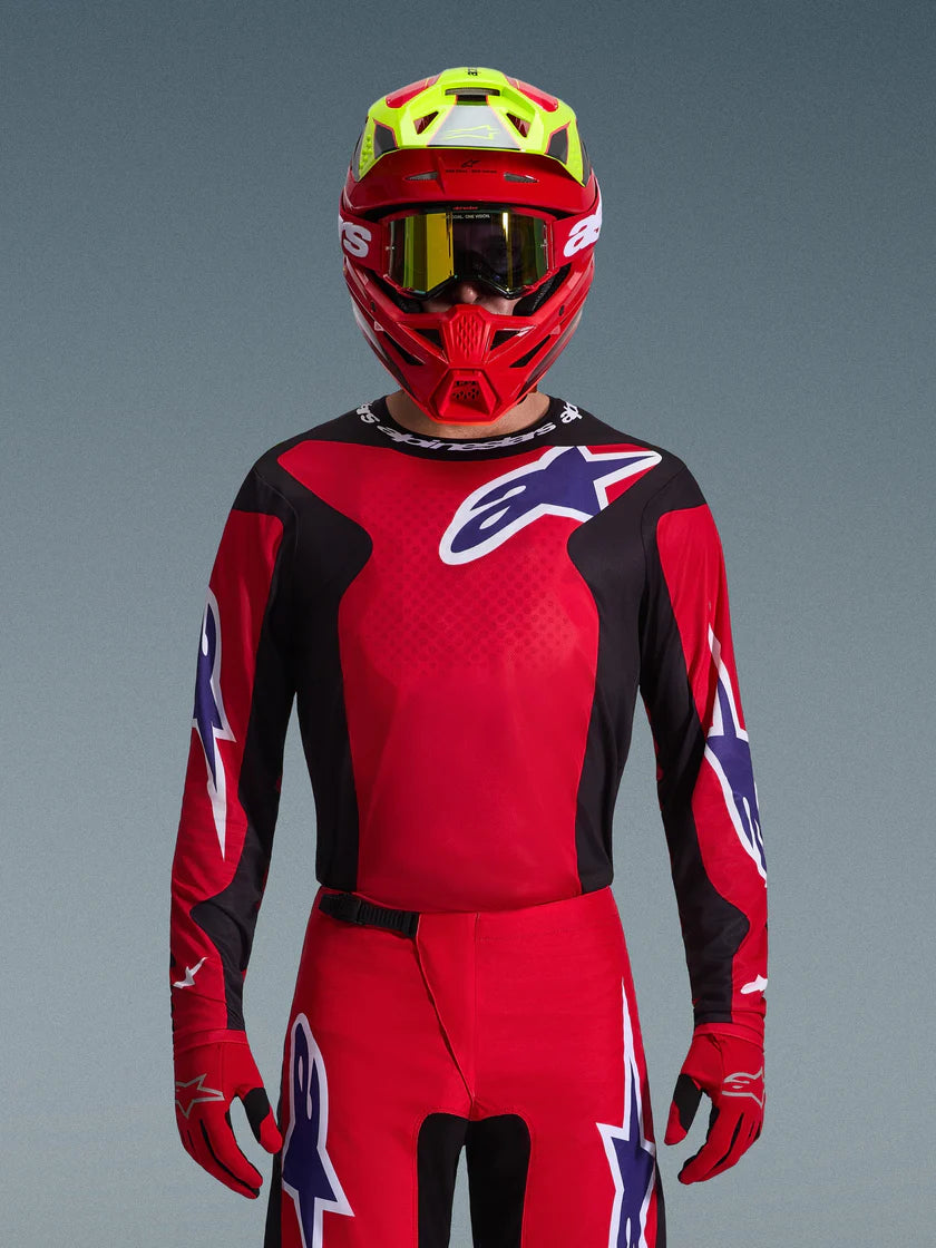 JERSEY ALPINESTARS FLUID GRID ROJO/NEGRO/MORADO