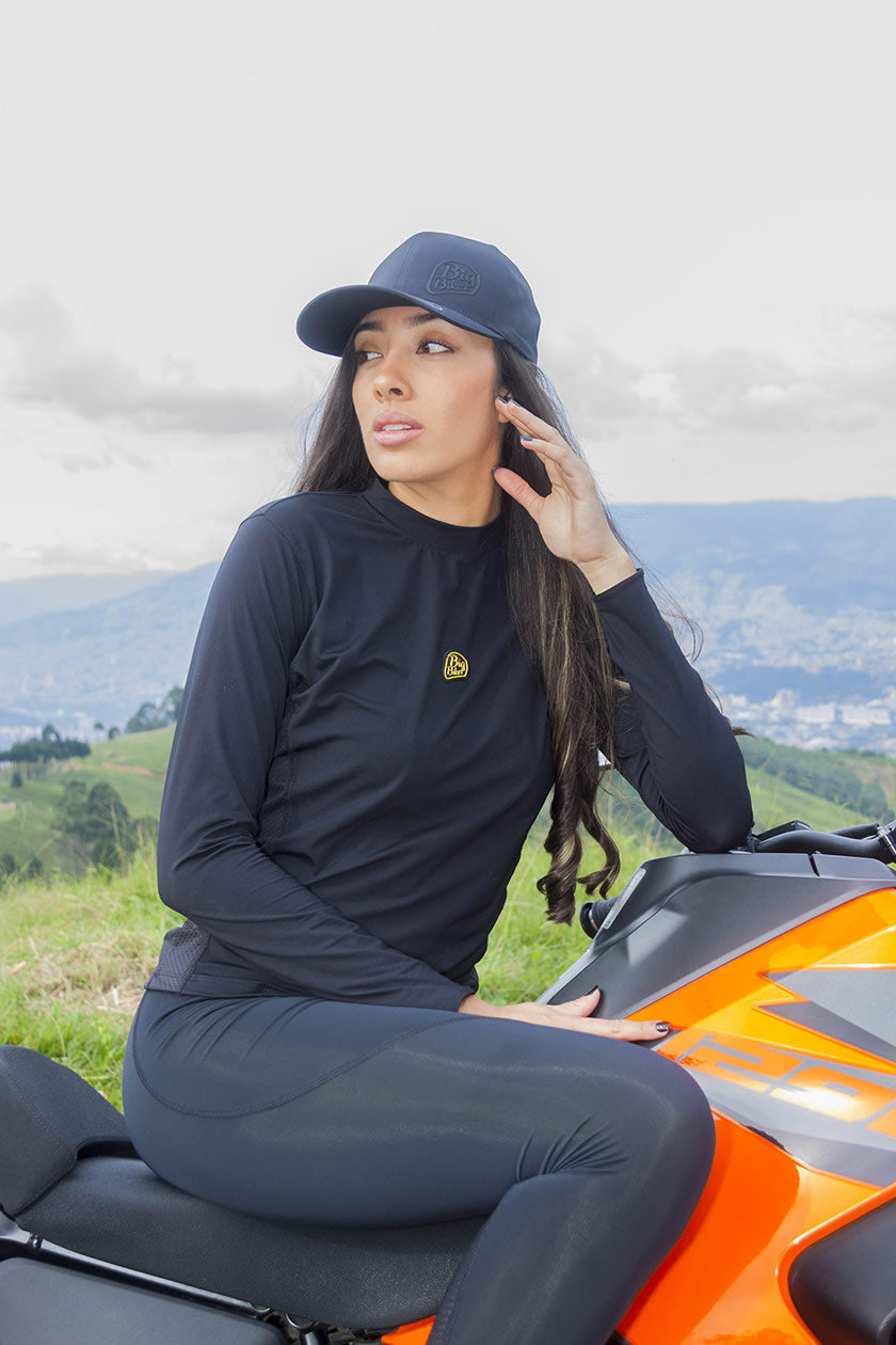 JERSEY PRIMERA PIEL BIG BIKER NEGRO DAMA