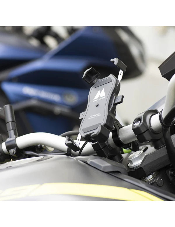 SOPORTE DE CELULAR MIDLAND MH-PRO CON CARGA INALAMBRICA