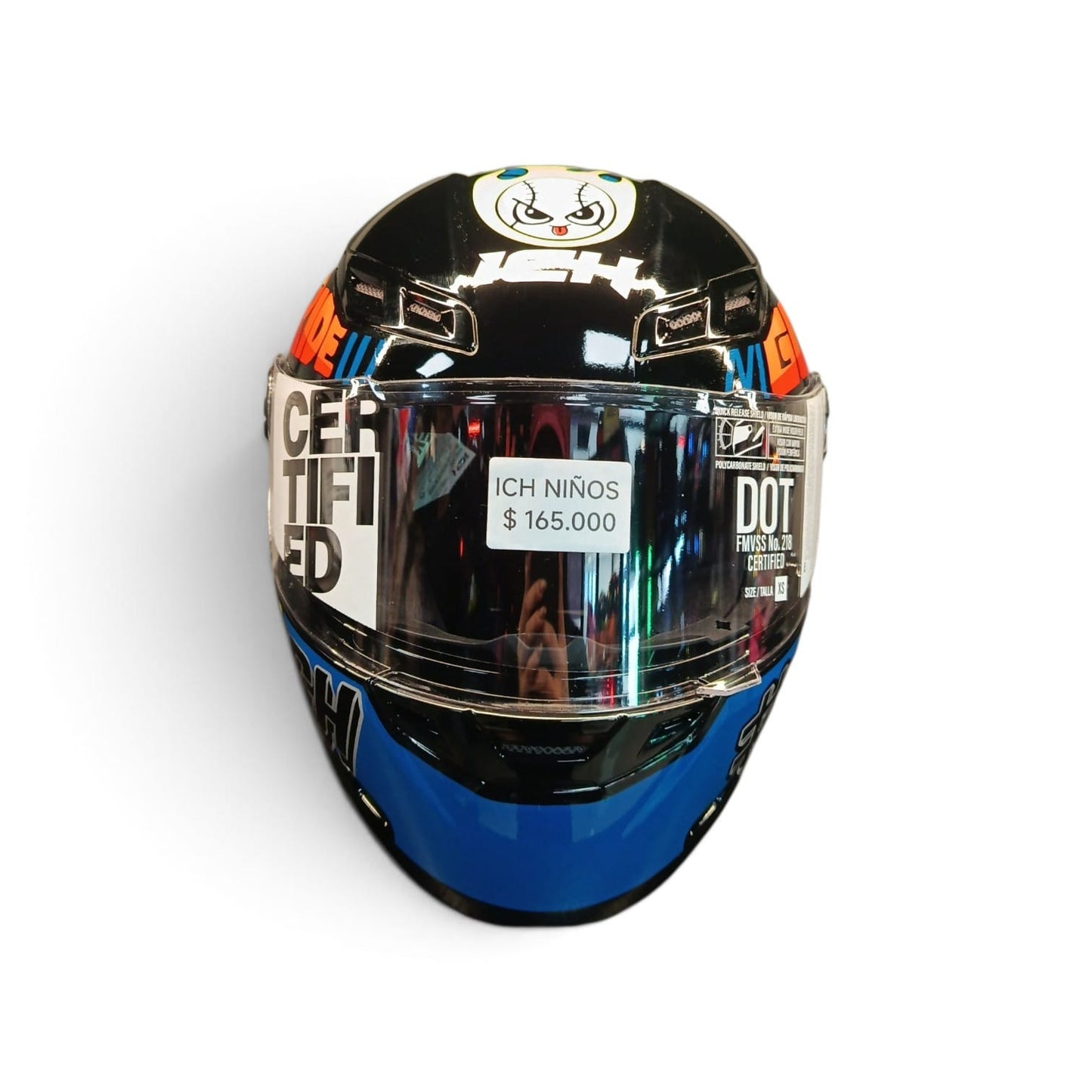 CASCO NIÑO/A INTEGRAL ICH 501SP S KIDS GO NEGRO NARANJA BRILLANTE
