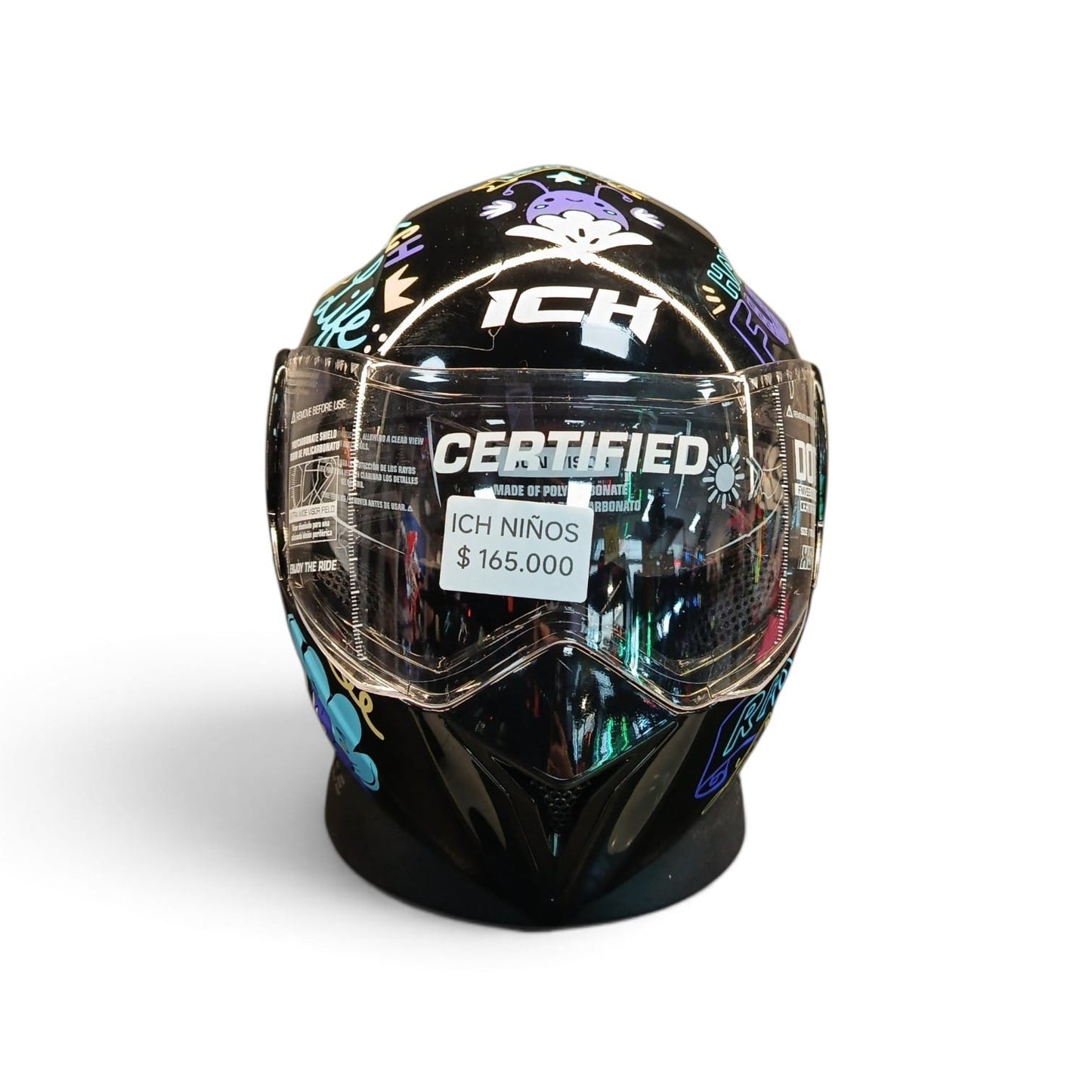 CASCO NIÑO/A ABATIBLE ICH 3110S KIDS NATURALEZA AZUL NEGRO BRILLANTE