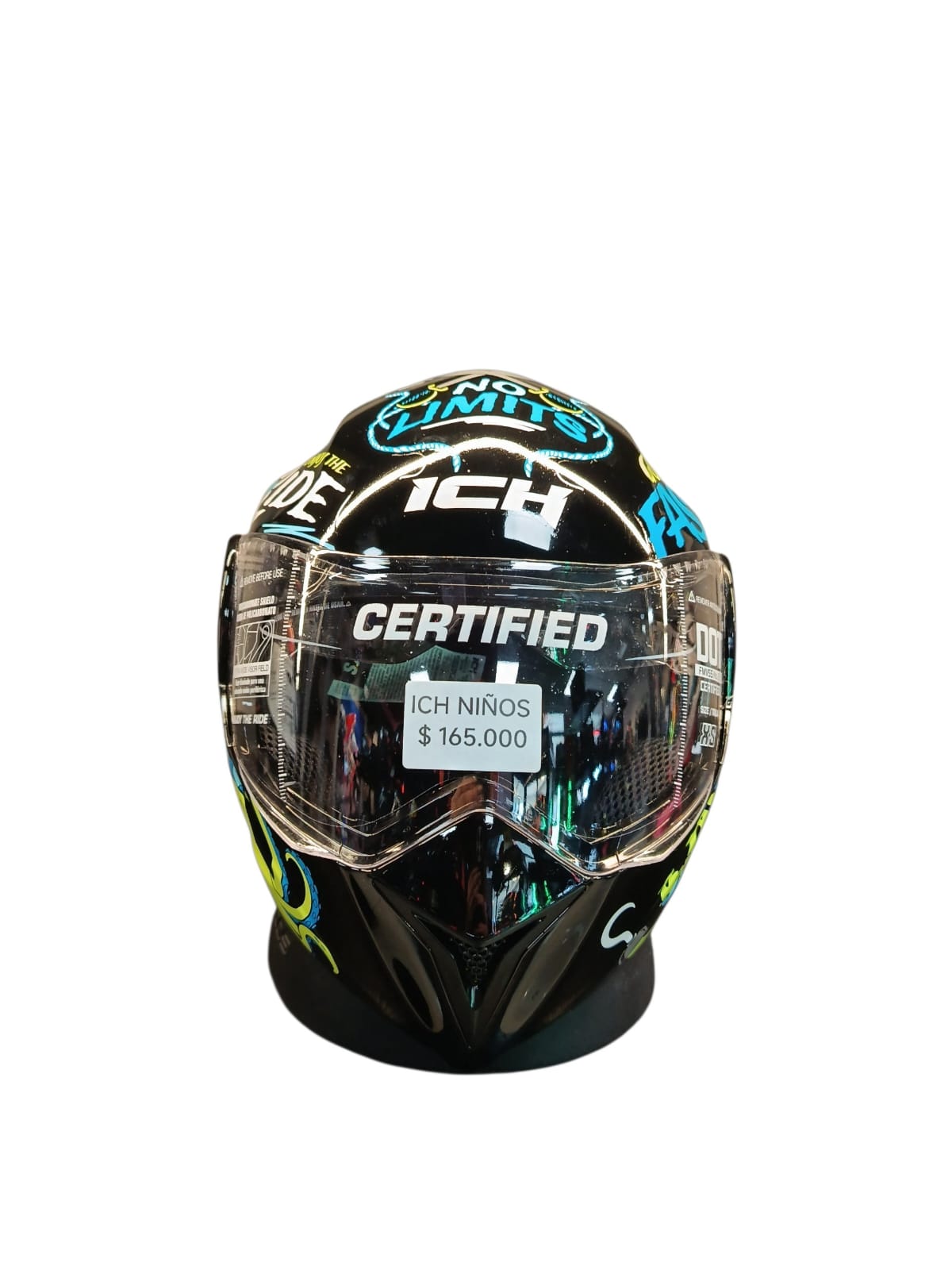 CASCO NIÑO/A ABATIBLE ICH 3110S KIDS PIRATAS AZUL NEGRO BRILLANTE