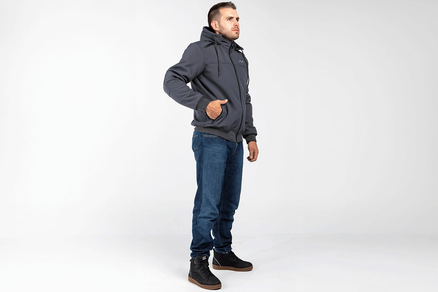 CHAQUETA FP MOTO SECTOR GRIS CON PROTECCIONES