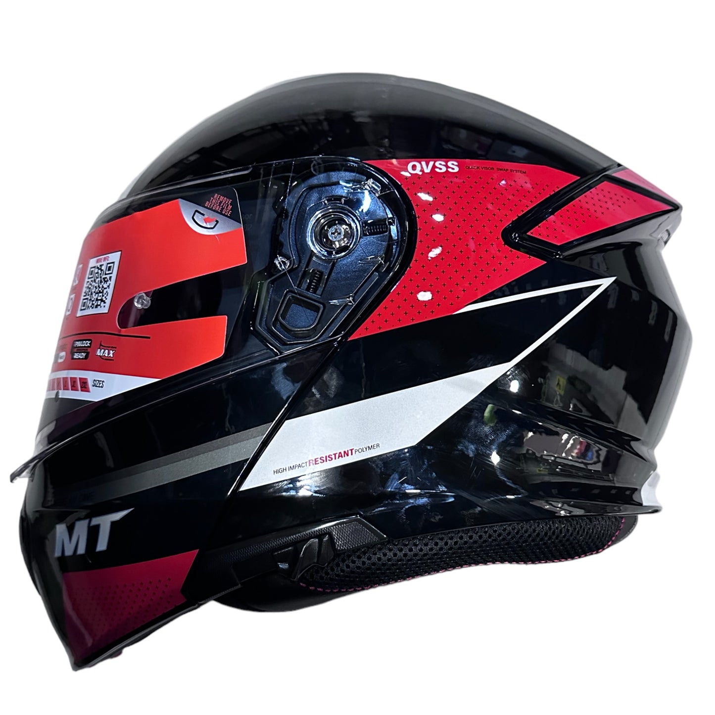 CASCO MT GENESIS CAVE ABATIBLE ROJO BRILLANTE