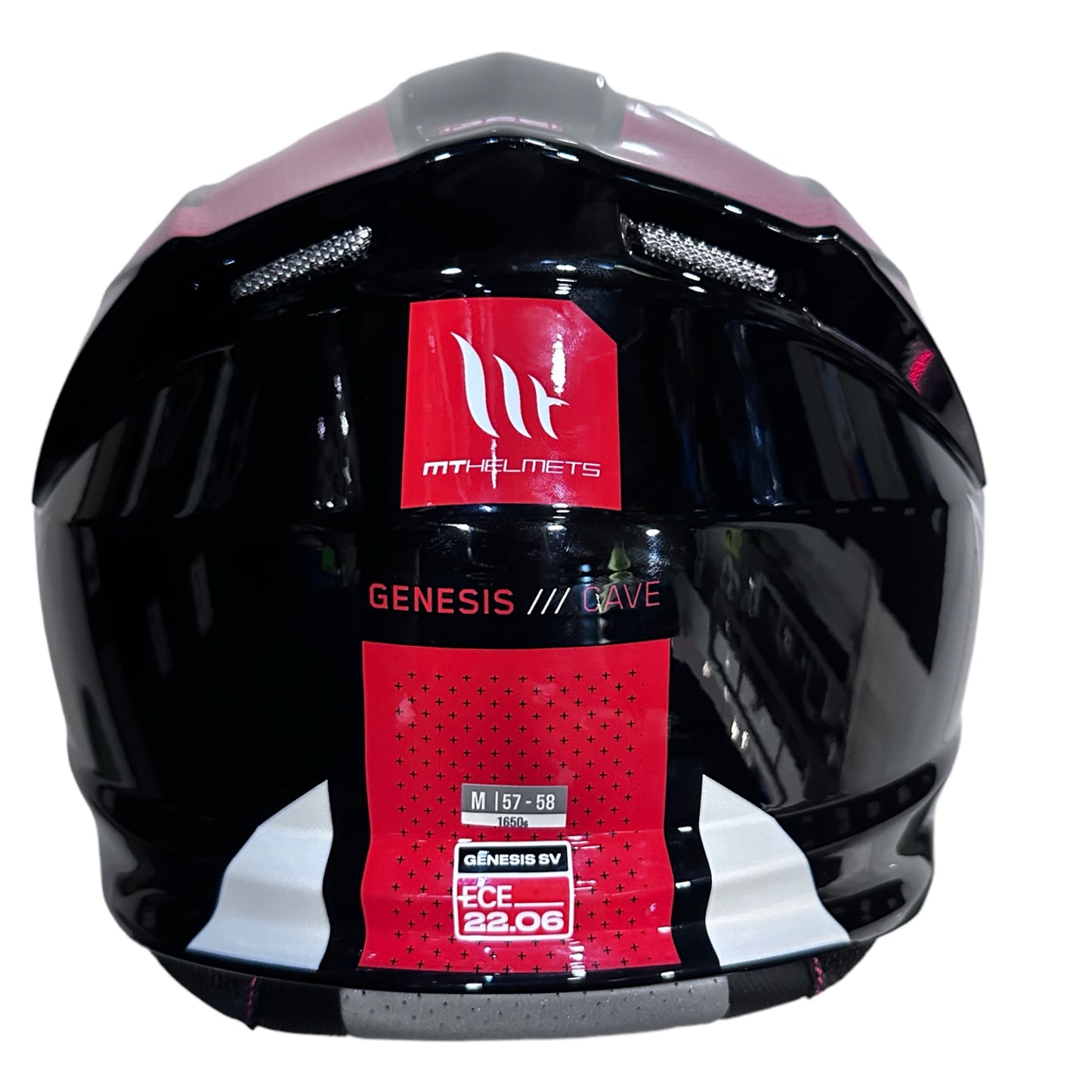 CASCO MT GENESIS CAVE ABATIBLE ROJO BRILLANTE