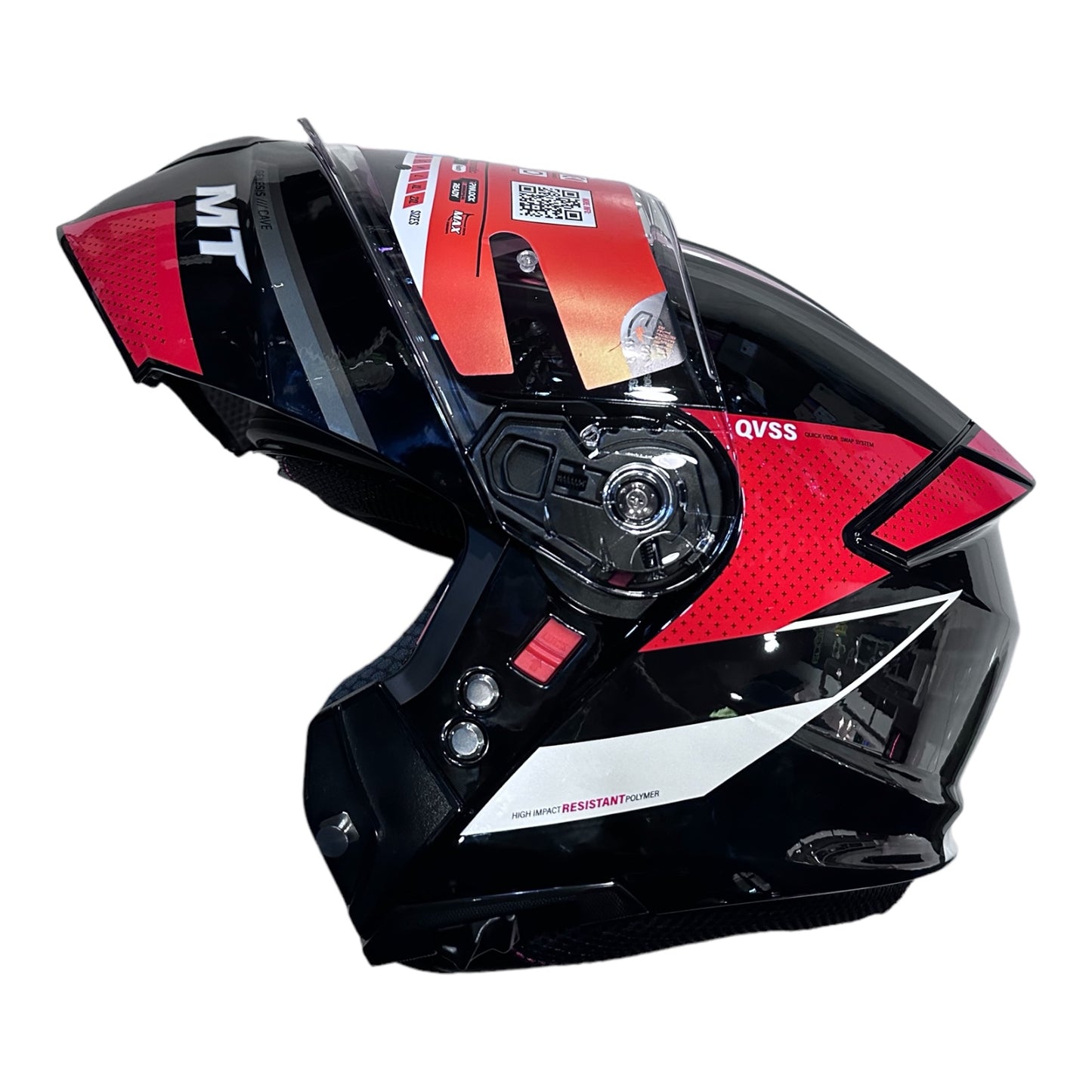 CASCO MT GENESIS CAVE ABATIBLE ROJO BRILLANTE