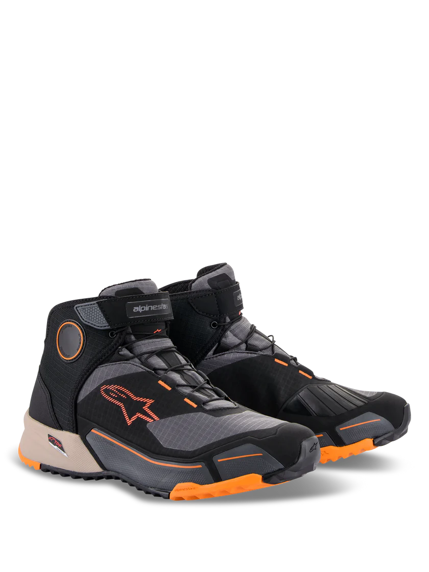 BOTAS ALPINESTARS CR-X DRYSTAR IMPERMEABLES NEGRO GRIS NARANJA