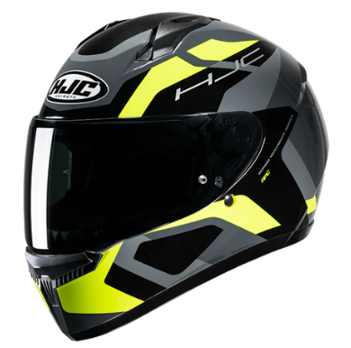 CASCO HJC C10 TINS GRIS AMARILLO FLUOR BRILLANTE+ PINLOCK VISOR TRANSPARENTE ECE 2206