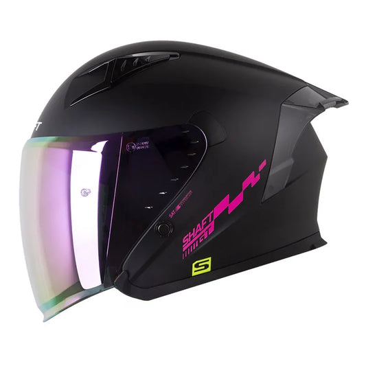 CASCO ABIERTO SHAFT 226 GT SOLID NEGRO MATE ROSA