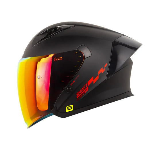 CASCO ABIERTO SHAFT 226 GT SOLID NEGRO ROJO MATE