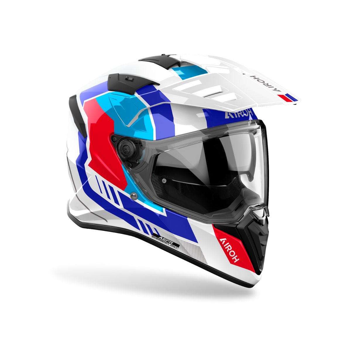 CASCO DUAL MULTIPROPOSITO AIROH BANDIT HORN BLANCO BRILLO