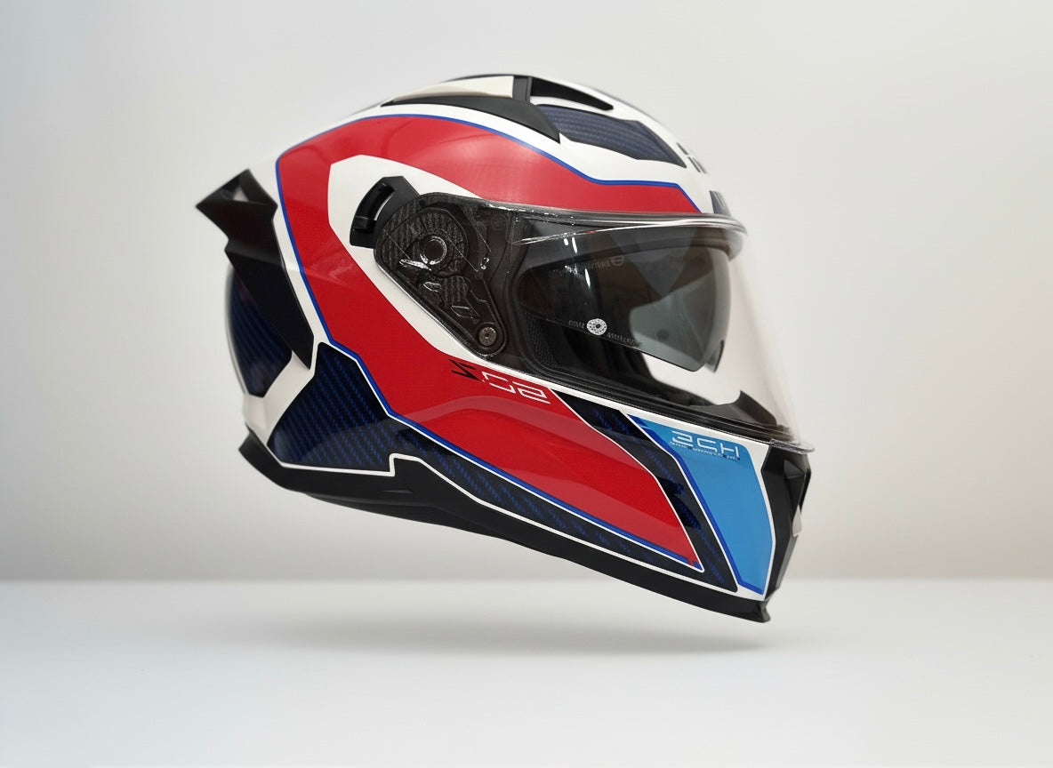 CASCO INTEGRAL GIVI H50Z BLANCO ROJO AZUL BRILLANTE