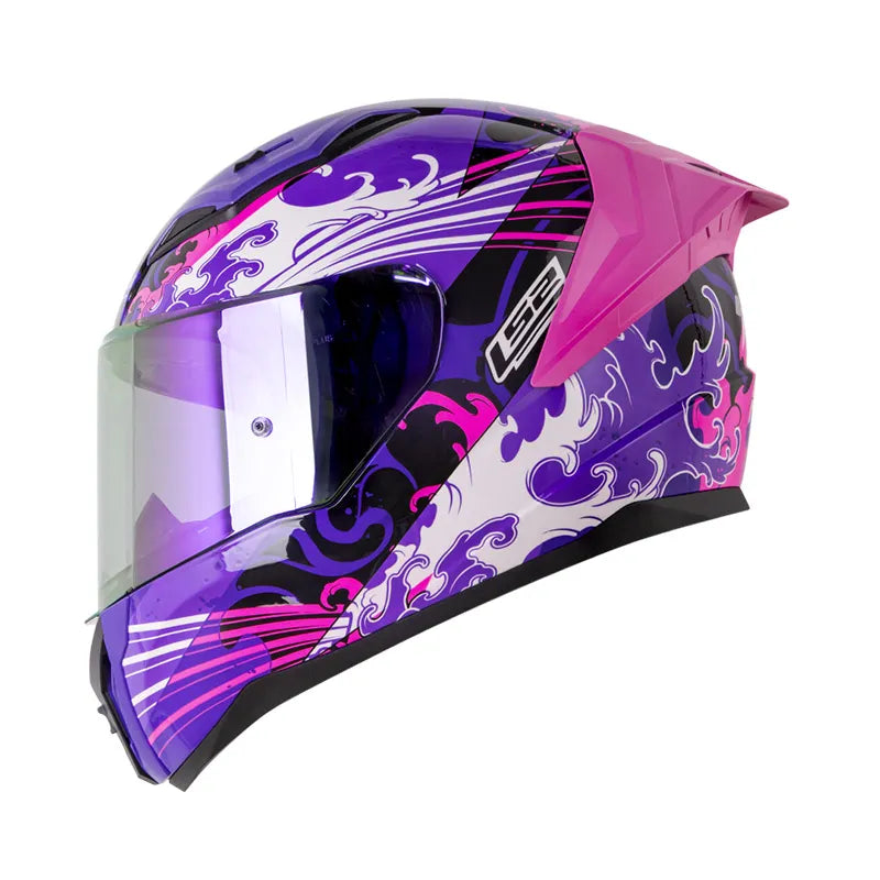 CASCO INTEGRAL LS2 VIGO KAME MORADO BRILLANTE VISOR DE COLOR + PINLOCK