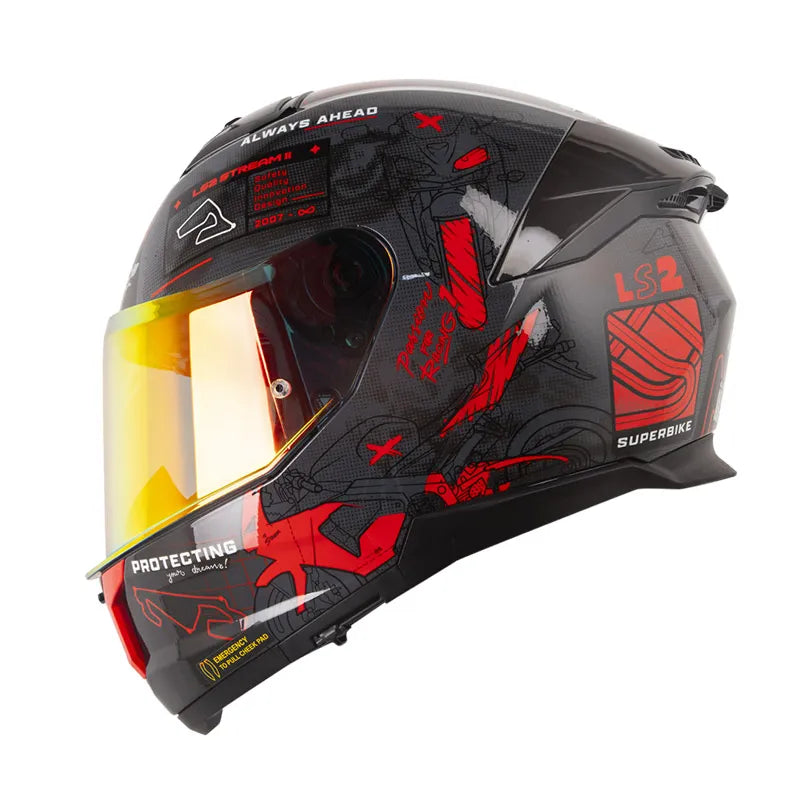 CASCO INTEGRAL LS2 FF 808 STREAM II GP GRIS ROJO