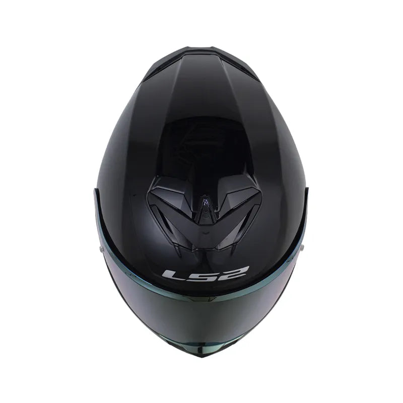 CASCO INTEGRAL LS2 FF 820 NEGRO BRILLANTE VISOR REVO DORADO