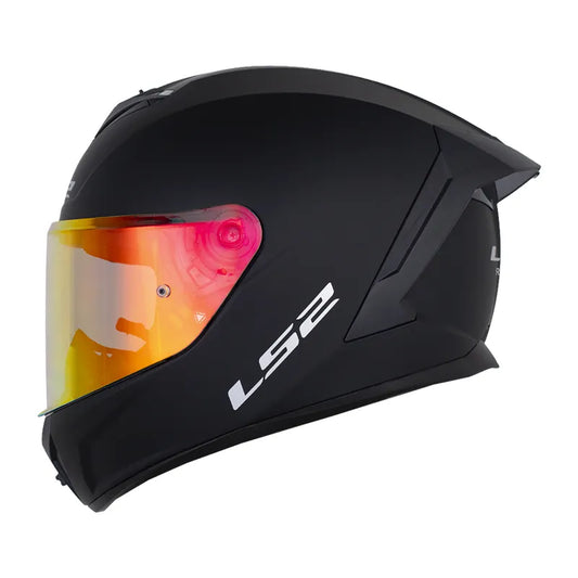 CASCO INTEGRAL LS2 FF 820 NEGRO MATE VISOR REVO ROJO