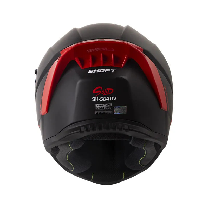 CASCO INTEGRAL SHAFT 504DV SOLID NEGRO MATE ROJO