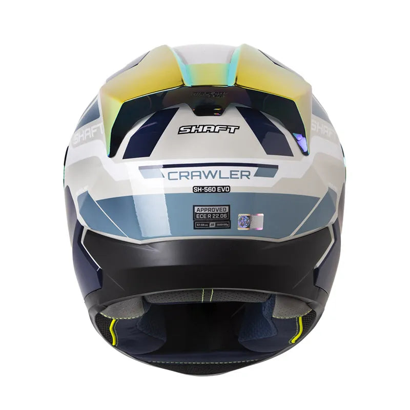 CASCO INTEGRAL SHAFT 560 EVO CRAWLER AZUL BLANCO GRIS BRILLANTE