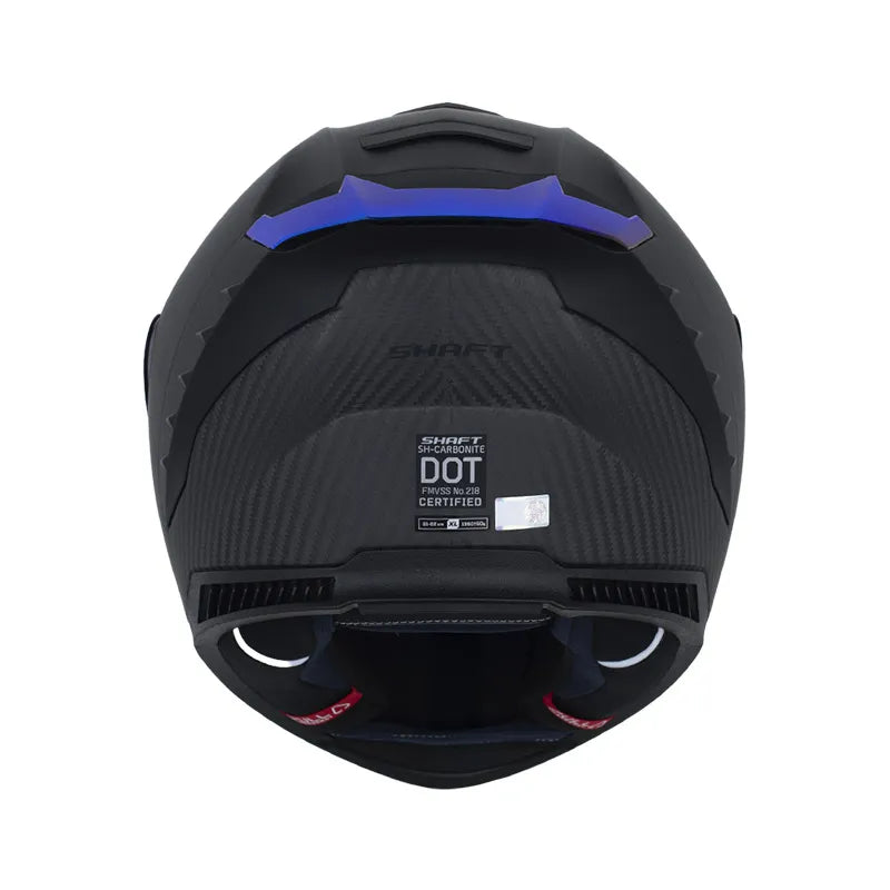 CASCO INTEGRAL SHAFT CARBONITE FIBRA DE CARBONO MATE VISOR HUMO CLARO REVO AZUL