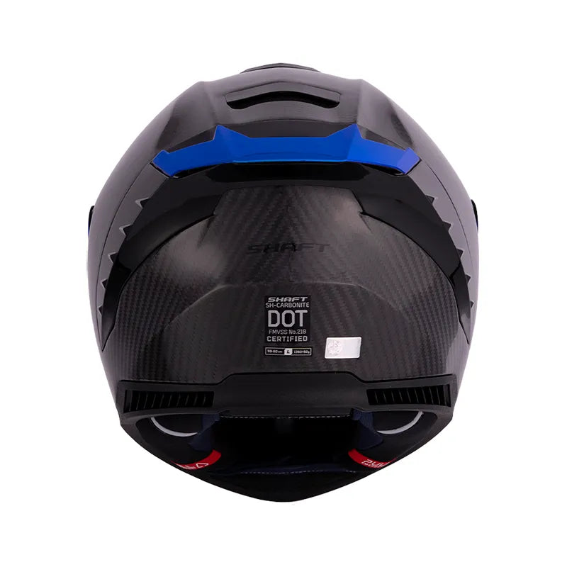 CASCO INTEGRAL SHAFT CARBONITES FIBRA DE CARBONO VISOR HUMO CLARO REVO AZUL