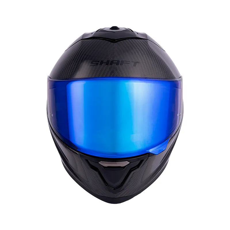 CASCO INTEGRAL SHAFT CARBONITES FIBRA DE CARBONO VISOR HUMO CLARO REVO AZUL