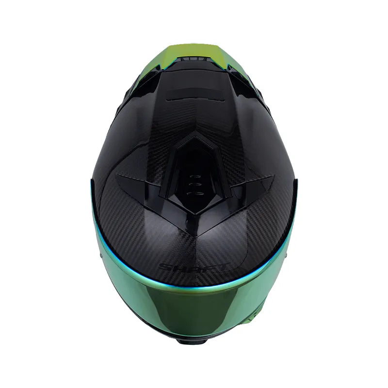 CASCO INTEGRAL SHAFT CARBONITES FIBRA DE CARBONO VISOR REVO DORADO