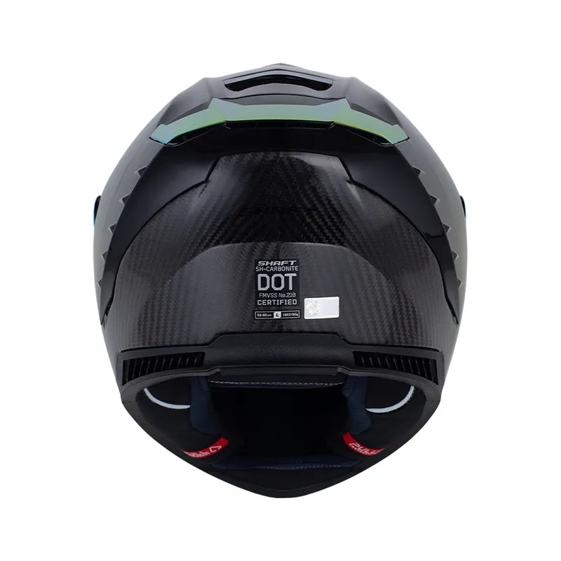 CASCO INTEGRAL SHAFT CARBONITES FIBRA DE CARBONO VISOR REVO DORADO