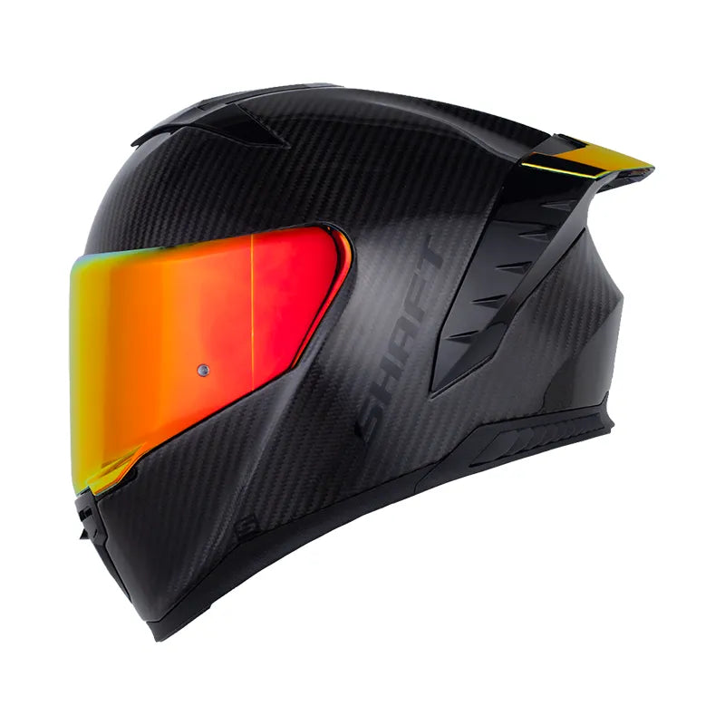 CASCO INTEGRAL SHAFT CARBONITES FIBRA DE CARBONO VISOR REVO ROJO