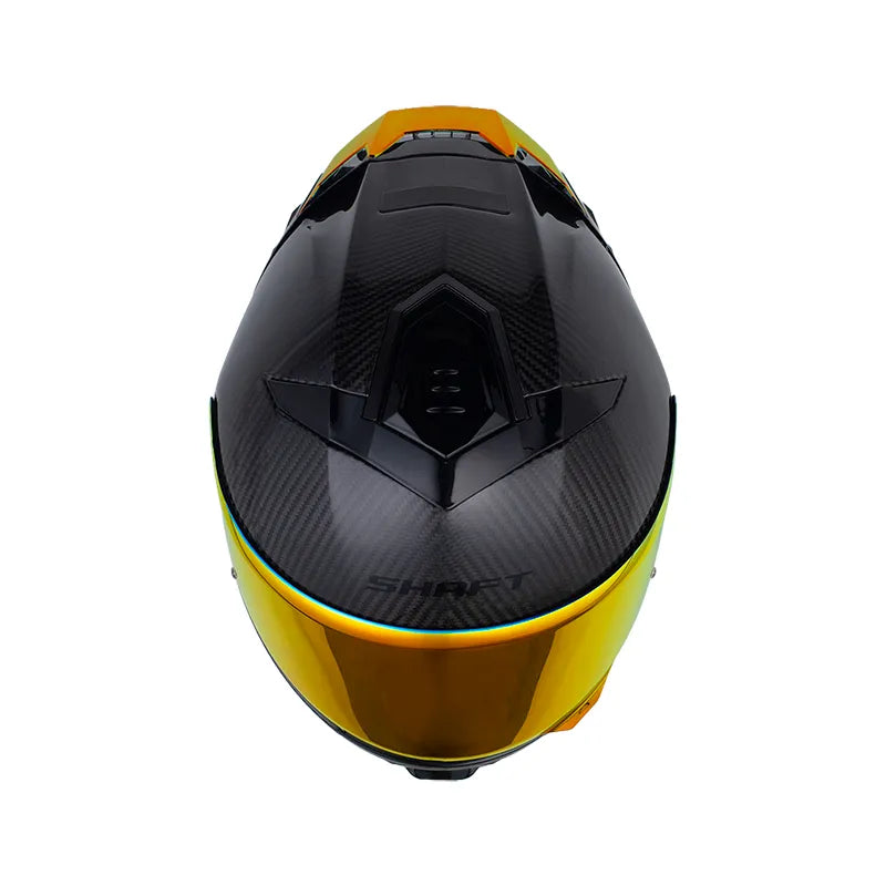 CASCO INTEGRAL SHAFT CARBONITES FIBRA DE CARBONO VISOR REVO ROJO