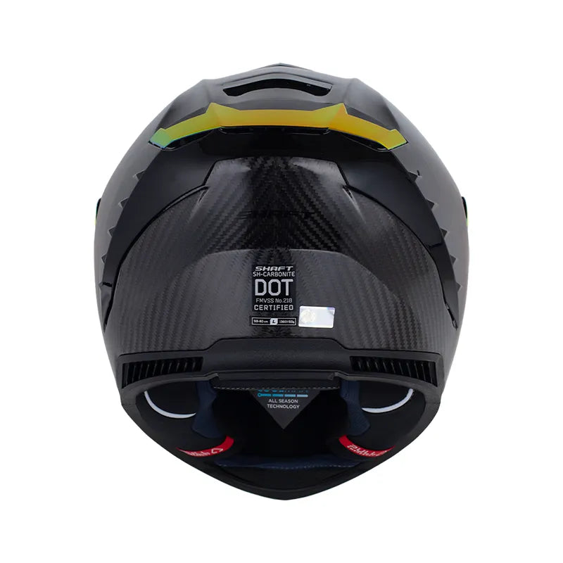 CASCO INTEGRAL SHAFT CARBONITES FIBRA DE CARBONO VISOR REVO ROJO