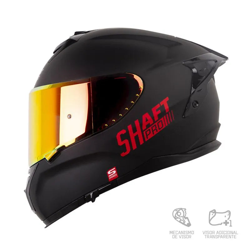 CASCO INTEGRAL SHAFT PRO 610DV EVO SOLID NEGRO MATE/ROJO