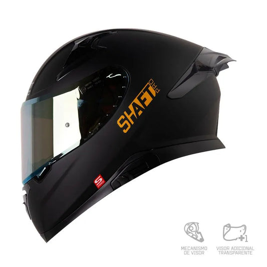 CASCO INTEGRAL SHAFT PRO 612 DV EVO SOLID NEGRO MATE DORADO