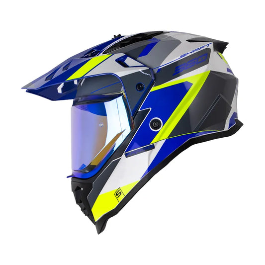CASCO MULTIPROPOSITO SHAFT MX360 MISHO BLANCO AZUL AMARILLO