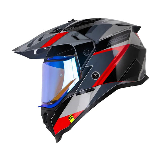 CASCO MULTIPROPOSITO SHAFT MX360 MISHO GRIS AZUL ROJO