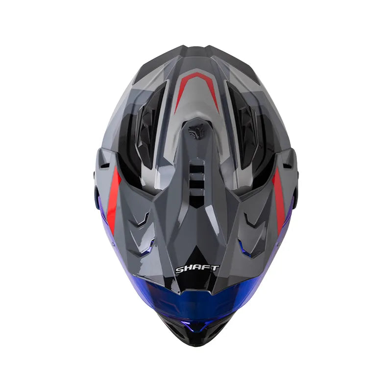 CASCO MULTIPROPOSITO SHAFT MX360 MISHO GRIS AZUL ROJO