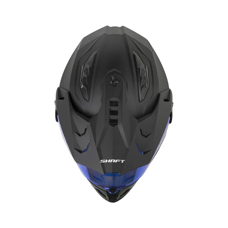 CASCO MULTIPROPOSITO SHAFT MX360 SOLID NEGRO AZUL MATE