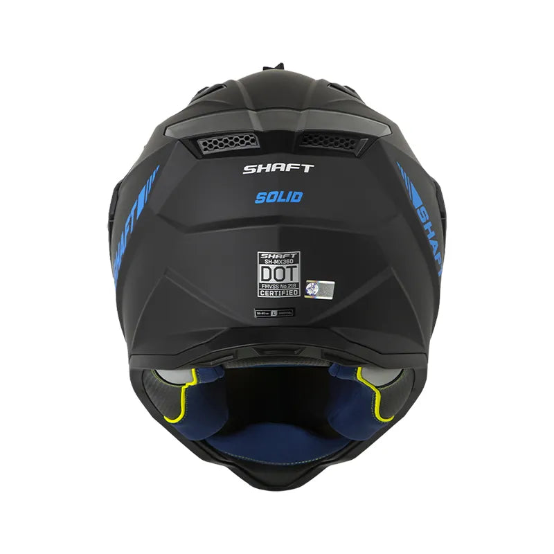 CASCO MULTIPROPOSITO SHAFT MX360 SOLID NEGRO AZUL MATE